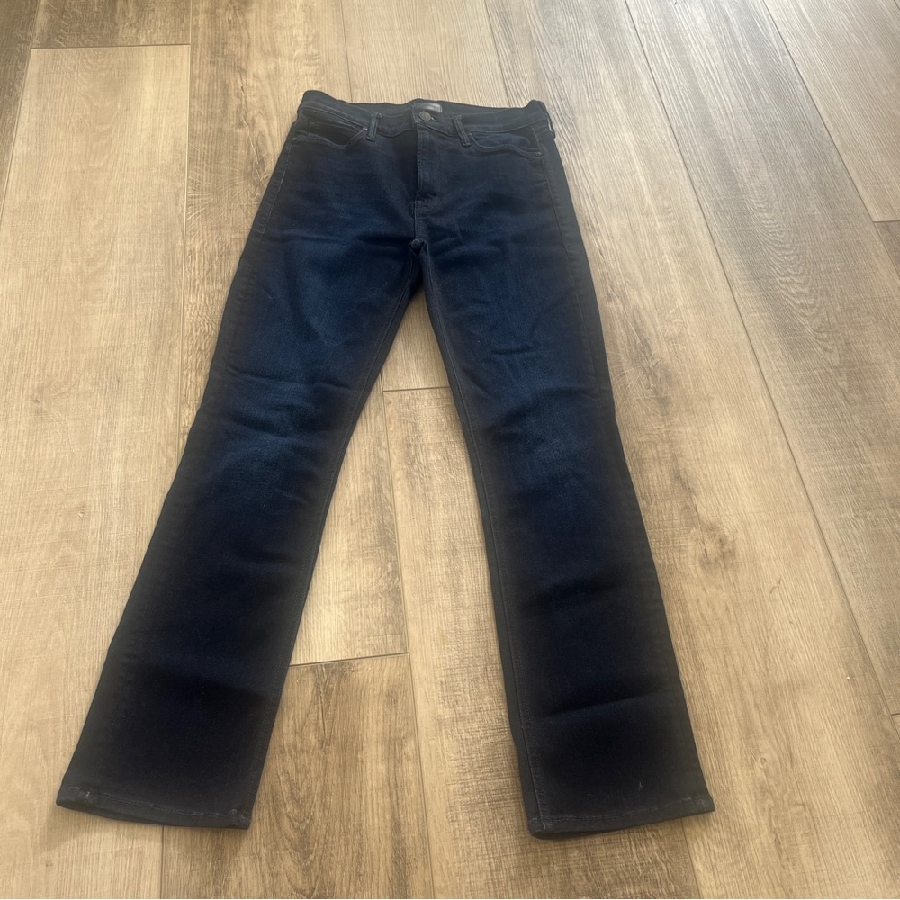 MOTHER Dark Blue Jeans Stretch Sz 29/28 Rise 10” MID RISE DAZZLER ANKLE strait
